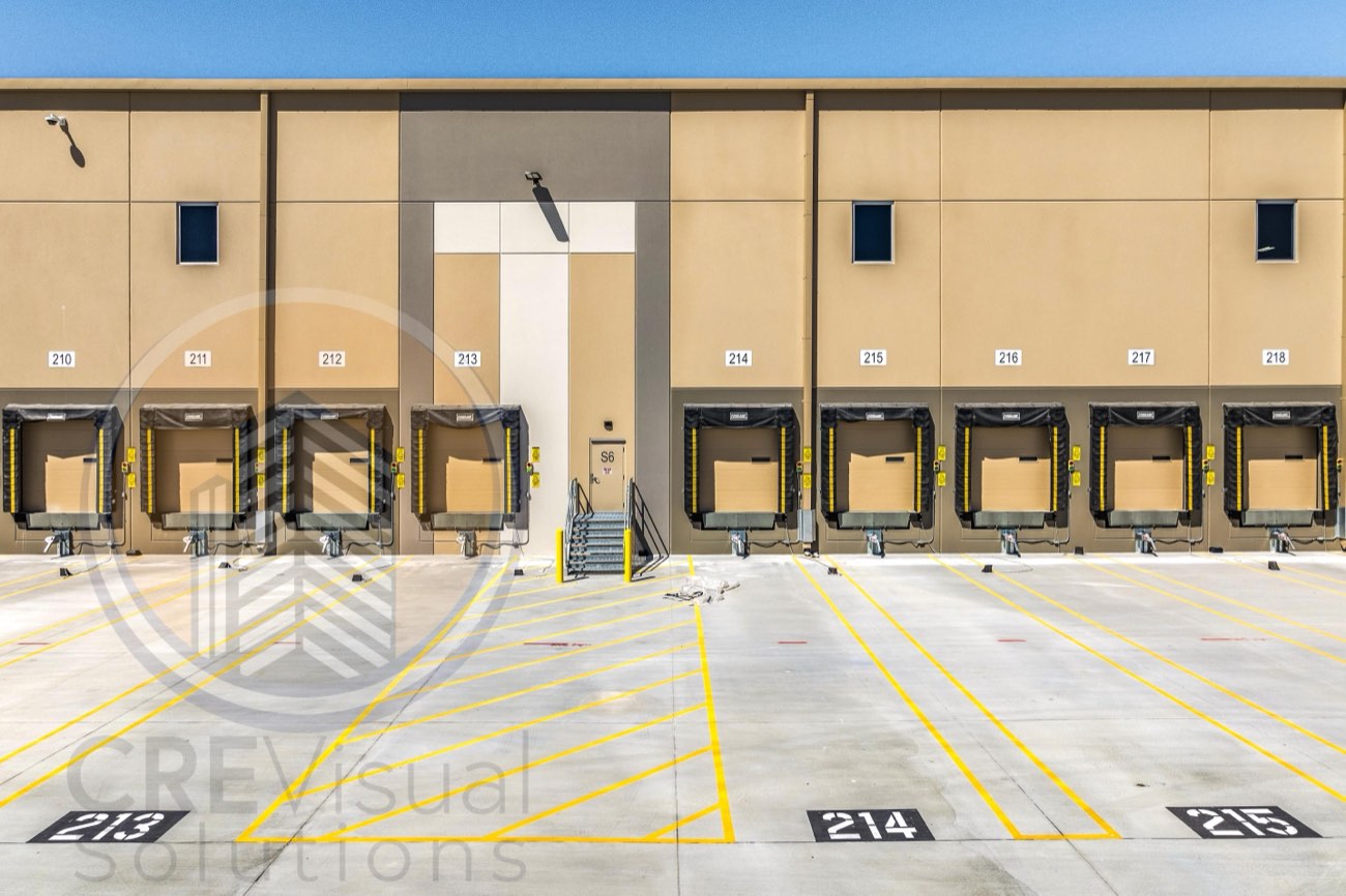 Industrial exterior loading docks and shipping bays