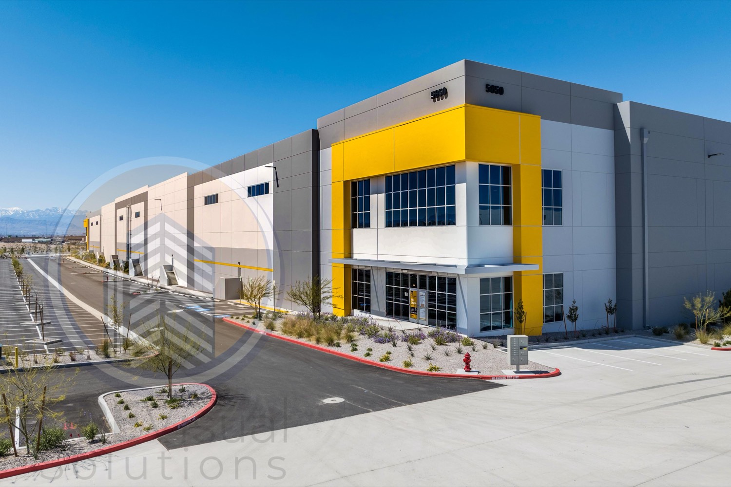 Industrial warehouse exterior main shot — Las Vegas commercial real estate photography