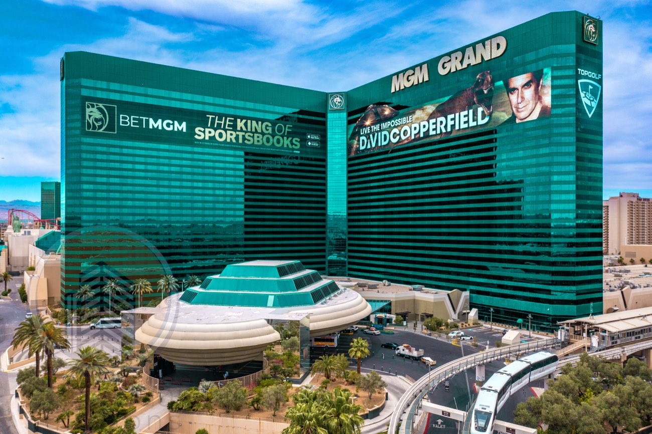 MGM Grand aerial — Las Vegas Strip