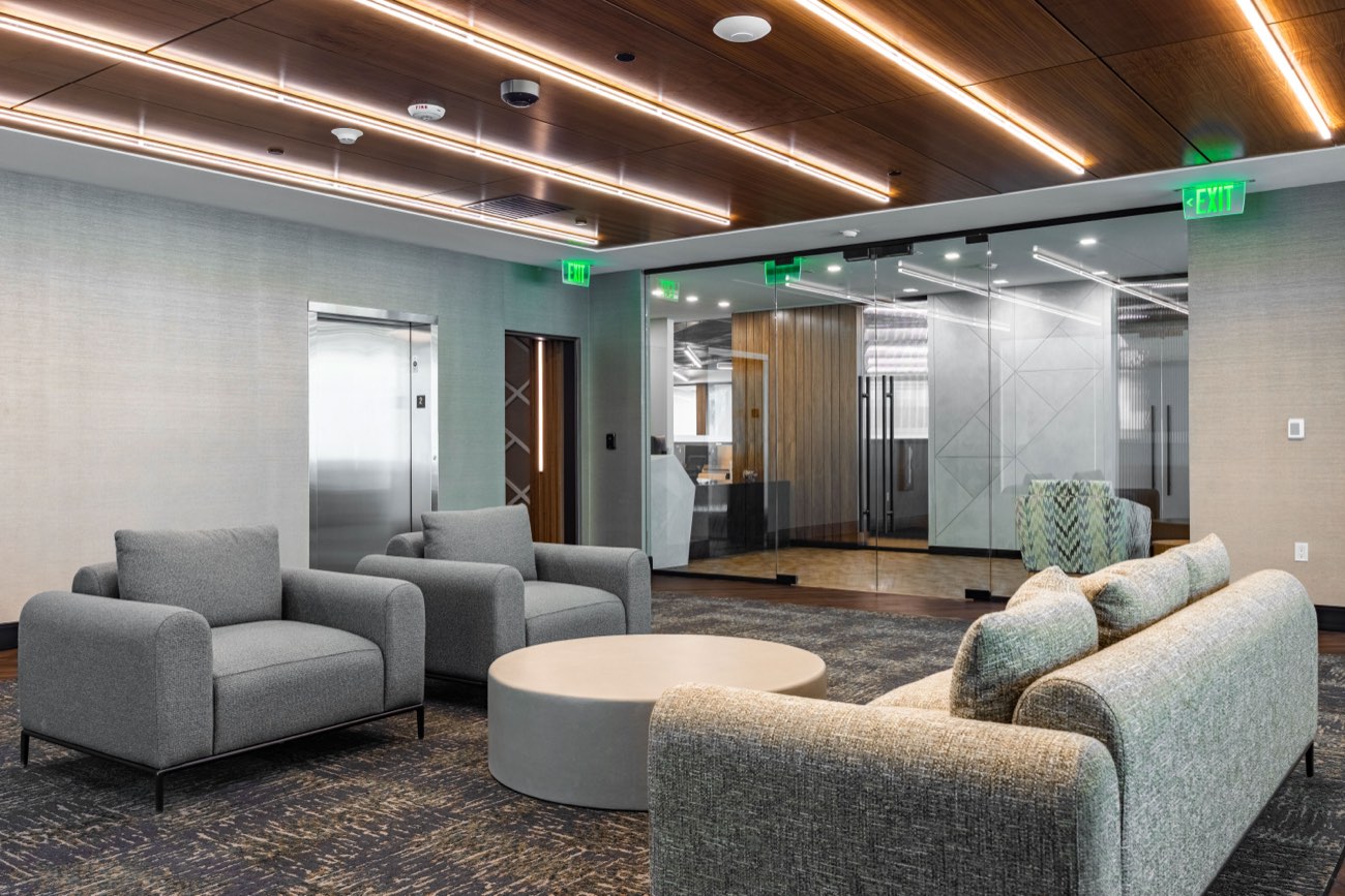 Office suite floor elevator lobby interior