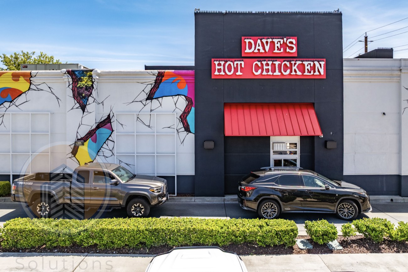 Quick-service restaurant storefront with drive-through service window — Las Vegas retail photography